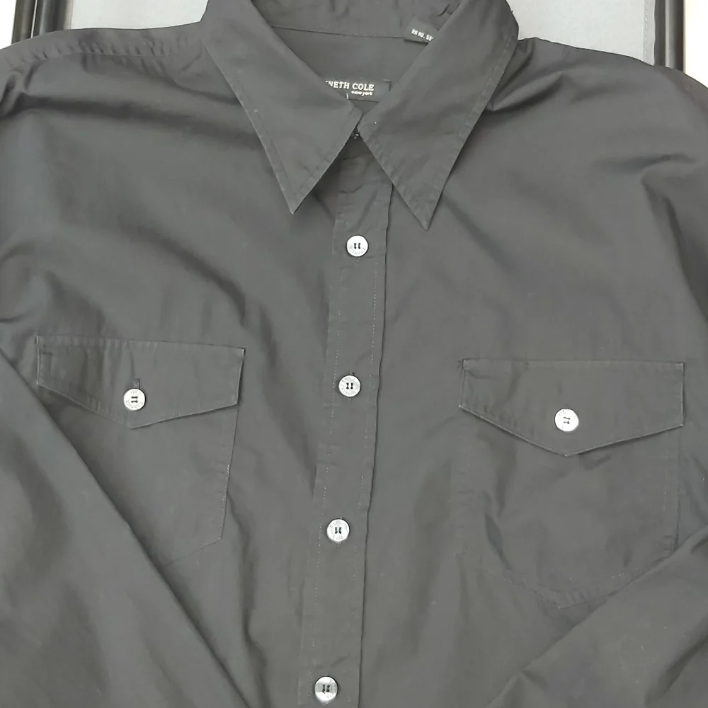 Kenneth Cole Black sports/dress shirt - Picture 5 of 14